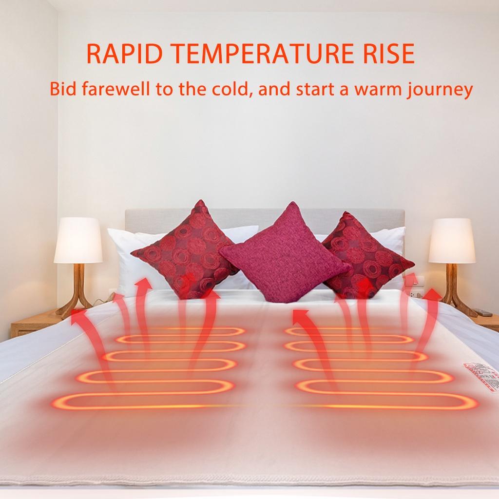 White 220V Electric Heated Blanket Fast Heating Adjustable Electric Heating Blanket Temperature Controller