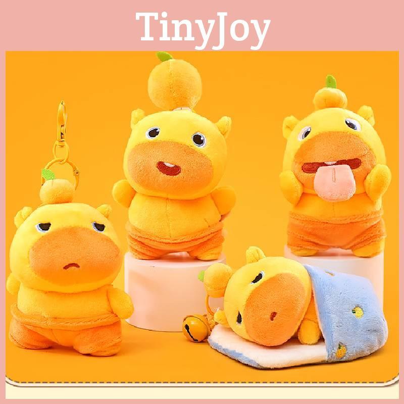 Capybara Orange Cute Unhappy Expression Plush Doll Pendant For Decoration Bag