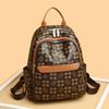 Schoolbag Retro Printed Backpack Women's New Fashion Contrasting Color Versatile Casual Small Backpack Travel Student Schoolbag