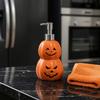 Pompe à Lotion Créative Distributeur de Savon Citrouille d'Halloween, Flacon Rechargeable pour Savon Liquide, Décoration Saisonnière pour la Maison Distributeur Durable Type Pompe Vinyle