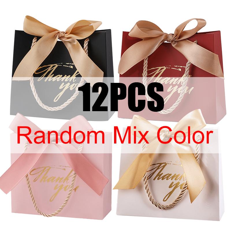 6121824PCS Thankyou Gift Bag Wedding Party Favor Gifts Wrapping Props Black White Red Pink Available Holiday Goodie Bags ZYF