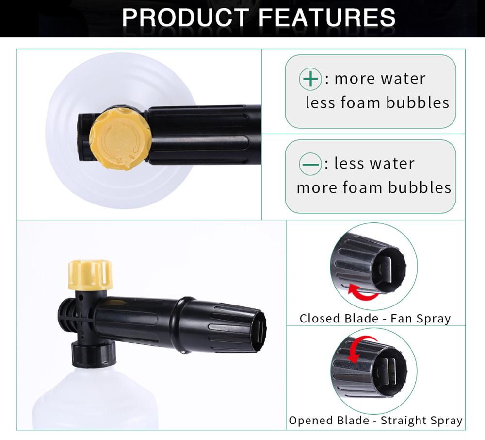 High Pressure Washer 1000ml Snow Foam Lance Soap Bottle Foam Generator for Patriot GT125 GT130 GT140 GT150 GT160 Car Washer