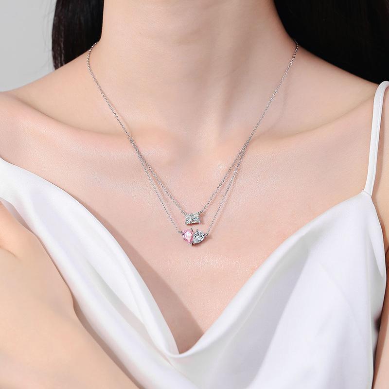 New Companion Necklace for Women Ins Light Luxury Niche Design Love Double-layer Collarbone Chain
