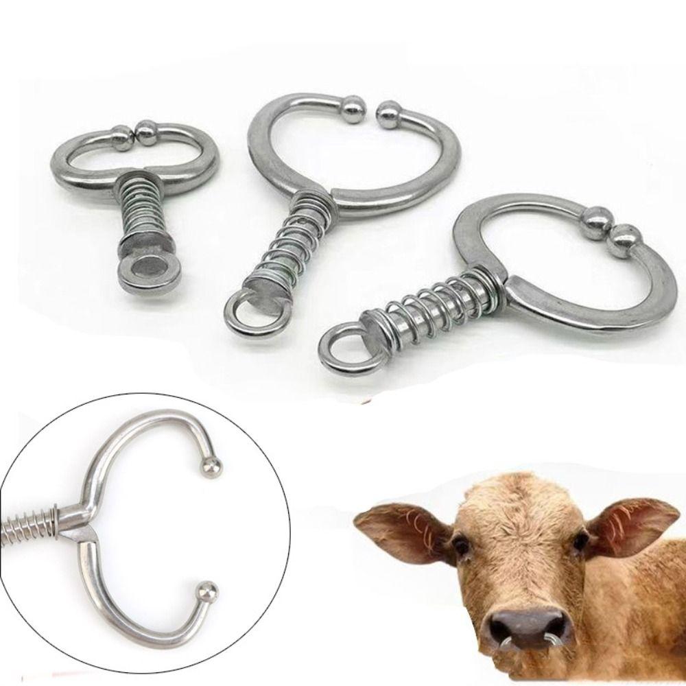Inel Nazal Bovin Argintiu Oțel Inoxidabil Clip Bovin Plumb Nas Taur Agricultură Zootehnie Accesoriu