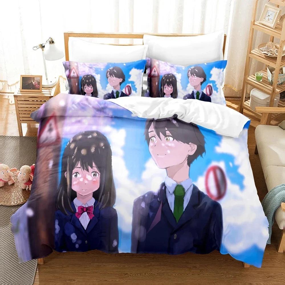 3D Anime As the Moon, So Beautiful Bedding Set,Duvet Cover Bed Set Quilt Cover Pillowcase,King Queen Twin Size Boys Girls Adults