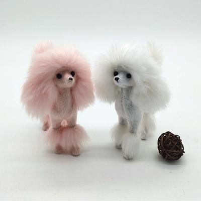 Room Decoration Photography Props Home Decoration Plush Toys Simulation Dog Poodle Figurines Desk Ornaments Miniature Figurines