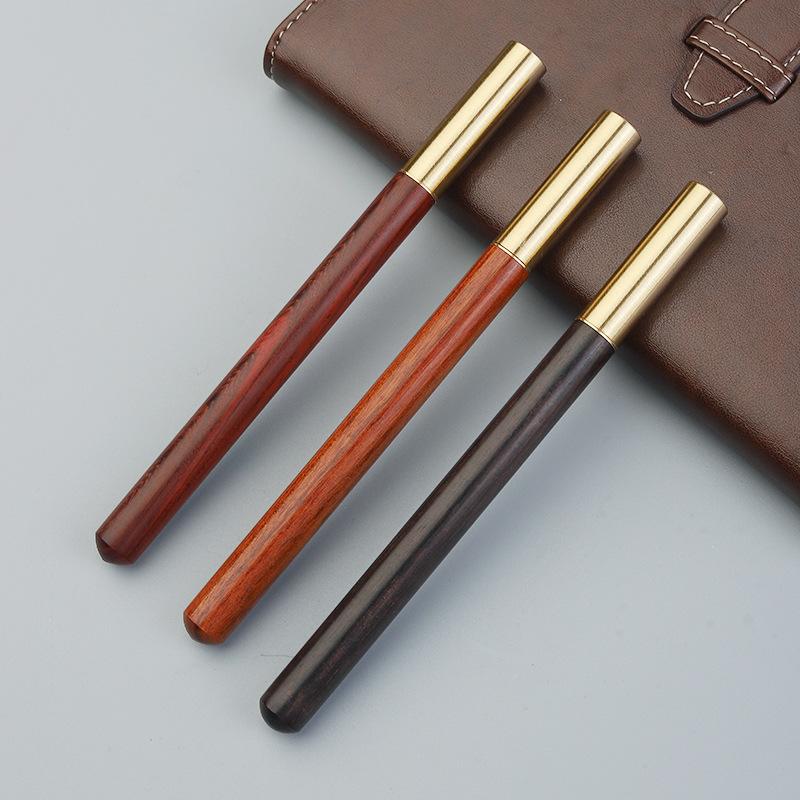 Sandalwood Wooden Fountain Pens Retro Simple Office Calligraphy Pens Students Writing School Office Supplies Stationery