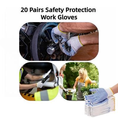 20 Paar Baumwolle Polyester Strickschale Arbeitsschutzhandschuhe für Maler Mechaniker Industrie Lager Gartenarbeit Bau