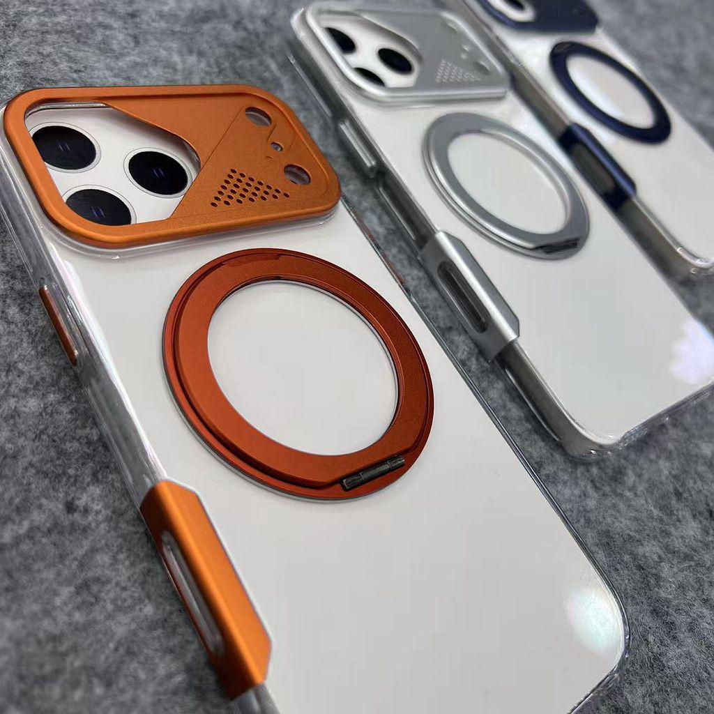 360° Rotating Magnetic Stand Case with Metal Lens for iPhone 17 Pro Max