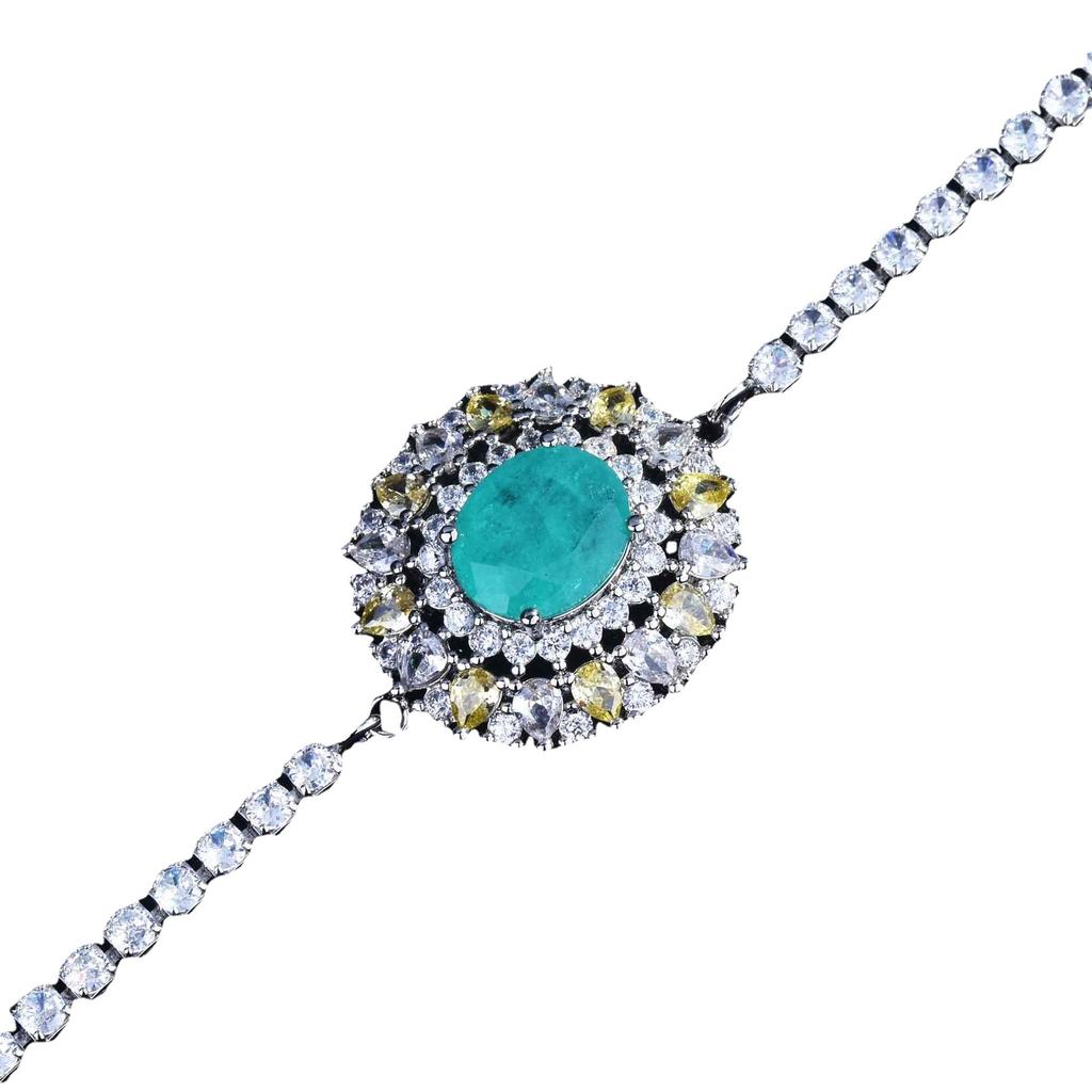 Luxury Full Diamond Imitation Natural Paraiba Bracelet Xiaohongshu Recommended Bracelet