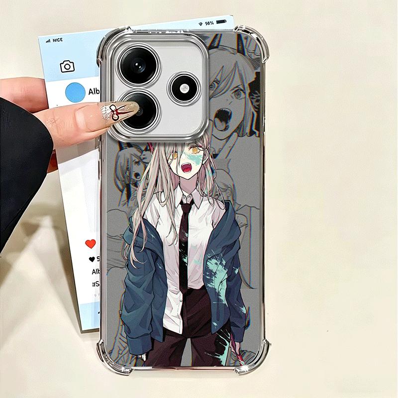 Anime Character Power CSM Soft Phone Case For Xiaomi Poco X7 X8 Pro Max X6 X5 X3 F8 Ultra F7 M8 M7 M5S Redmi 15C 15A 15 14C 13C