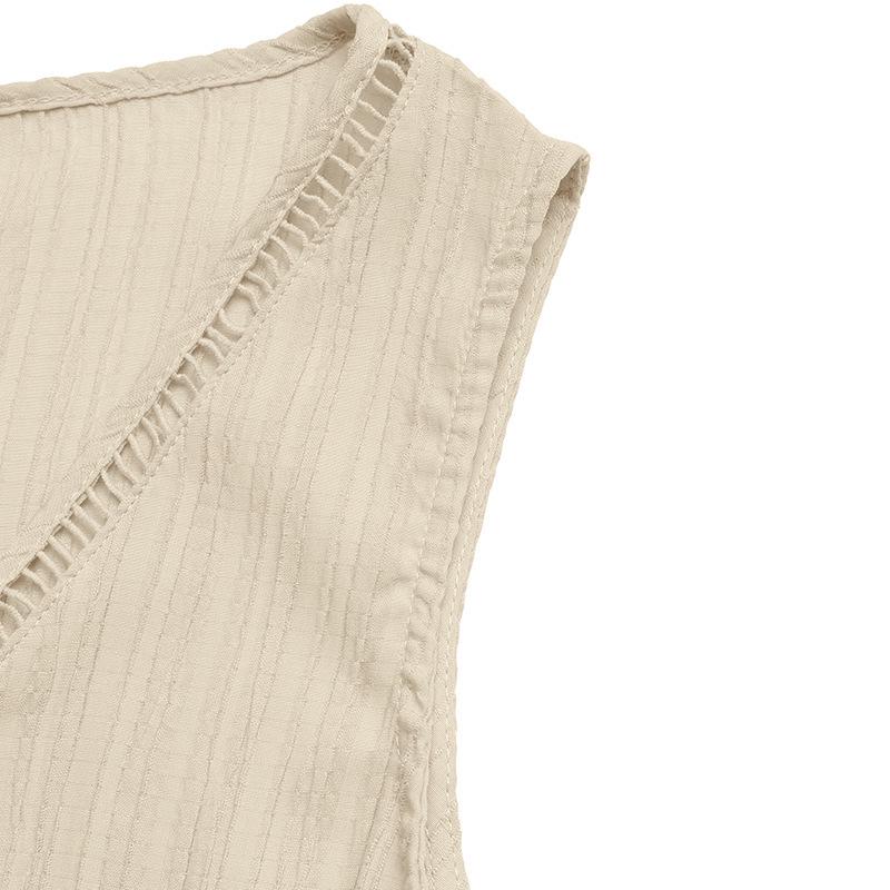 European Retro Sleeveless V-neck Jumpsuit Women 2026