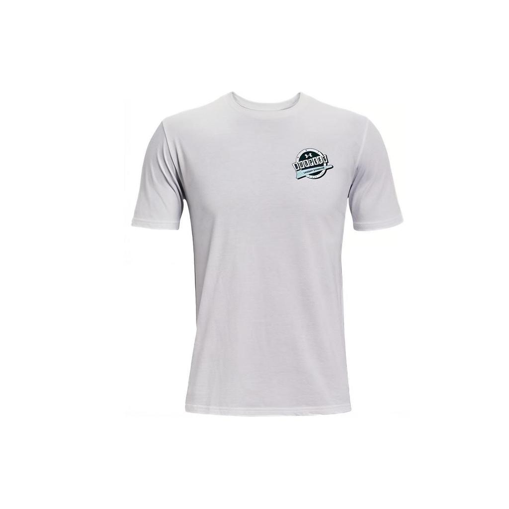 Under Armour Casual Breathable Training Printed Shoulder T-Shirt Men Tops White 1365476-100
