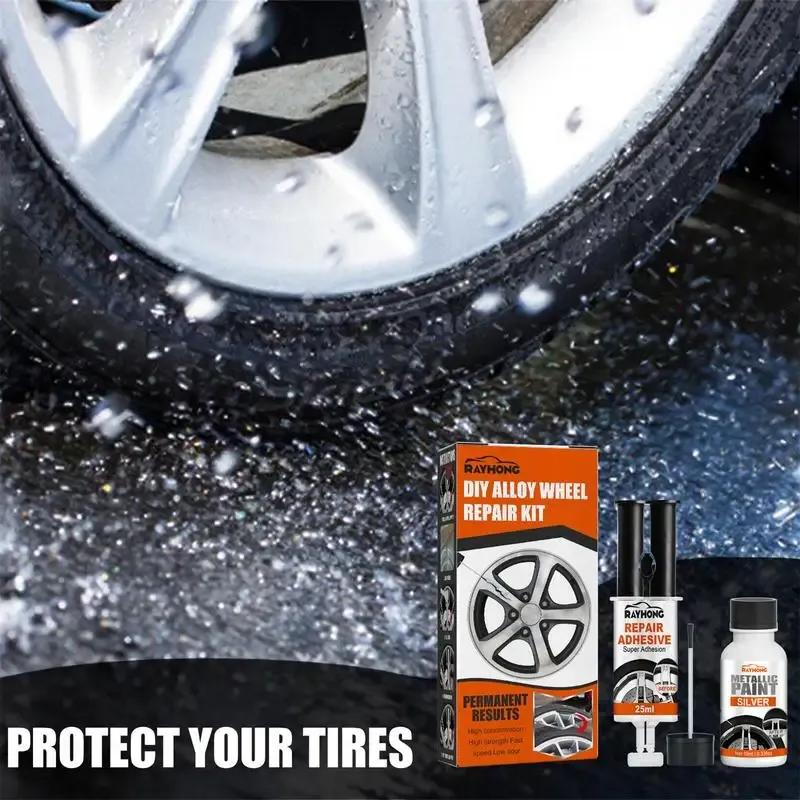 DIY Alloy Wheel Repair Kit Wheel Scratch Repair Kit Wheel Scratch Repair Kit For Damage To Alloy And Steel Wheels Auto Rim Dent
