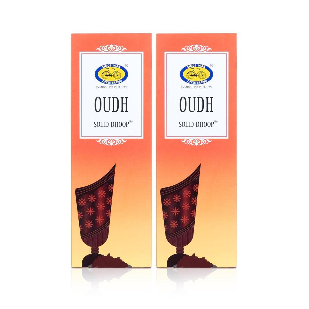 Cycle Pure Oudh Fragrance Bambooless Solid Dhoop Sticks for Puja with Holder, Pack of 2, 50 Units Each, Eco-Friendly, Long-Lasting Aroma
