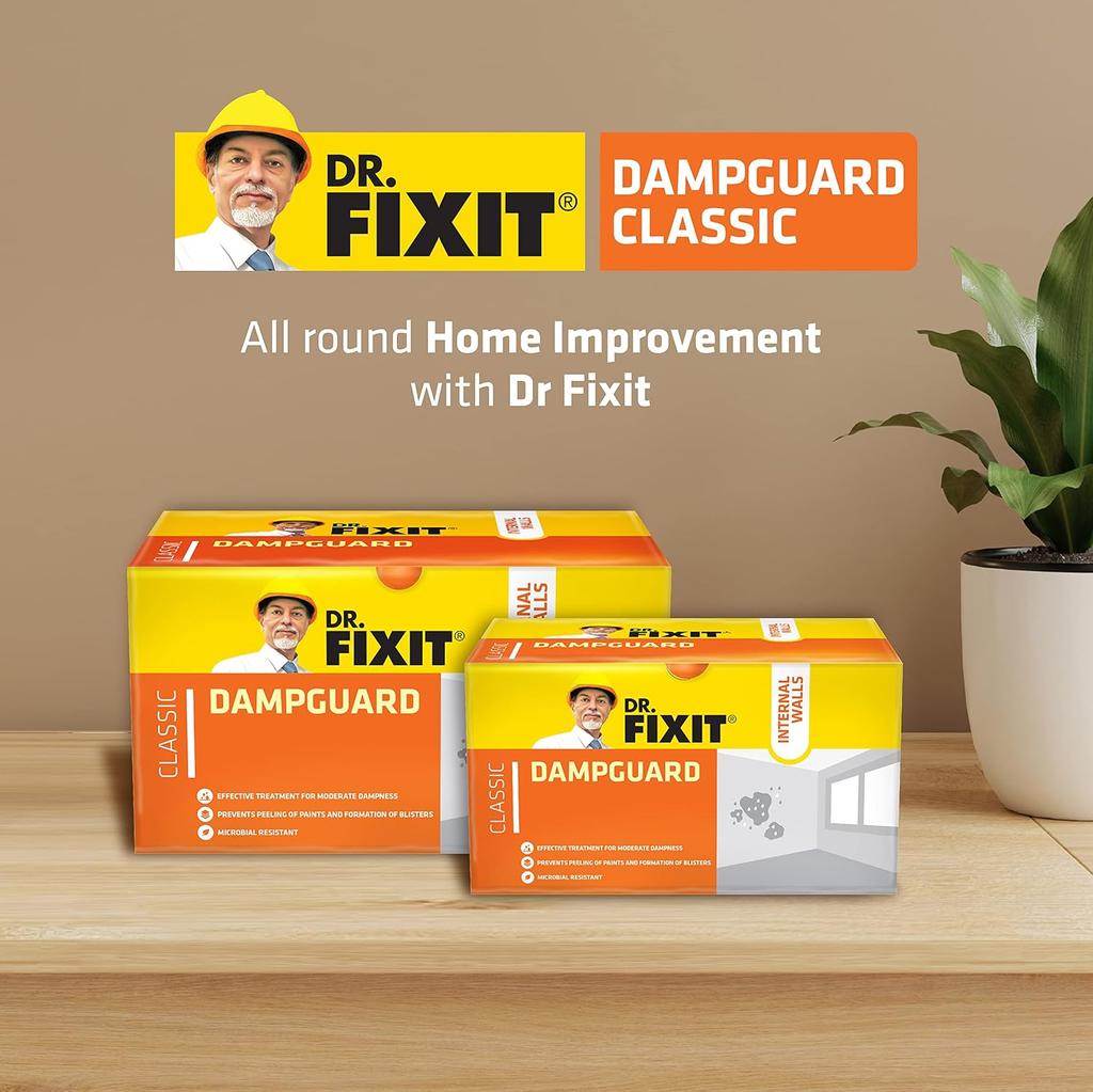 DR. FIXIT Dampguard Classic 1kg Feuchtigkeitsschutzbeschichtung Für Innenwände Decken Stahlbeton-Wassertanks Wasserabweisend
