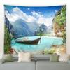 Home Decoration Wall Tapestry White Cloud Room Decoration Curtain Fashion Blue Sky Mountain Lake Art Digital Printing