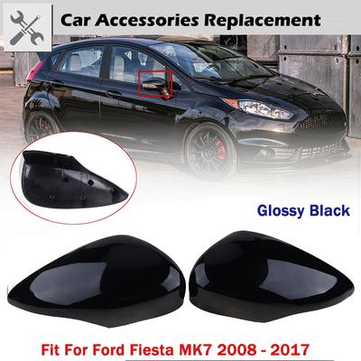 Rhyming Kryt zpětného zrcátka Kryt bočního zrcátka Lesklý černý Vhodné pro Ford Fiesta MK7 2008 - 2017 Autopříslušenství 1