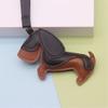 Mini 7x11cm Lightweight PU Leather Sausage Dog Keychain Handcrafted Decoration for Fashion Accessory and Gift