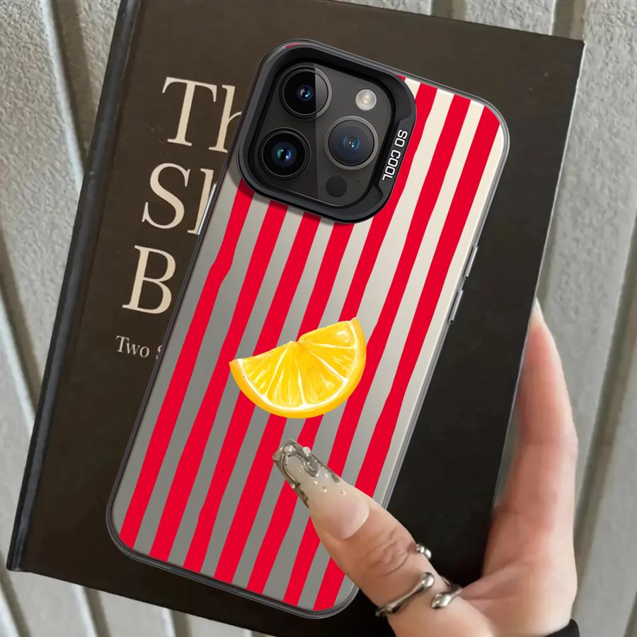 

Чехол-накладка с рисунком Лимонная прохлада в полоску для iPhone 17 Pro Max XS 15 Plus 14 16 13 Pro Air XR 11 12 iPhone 15