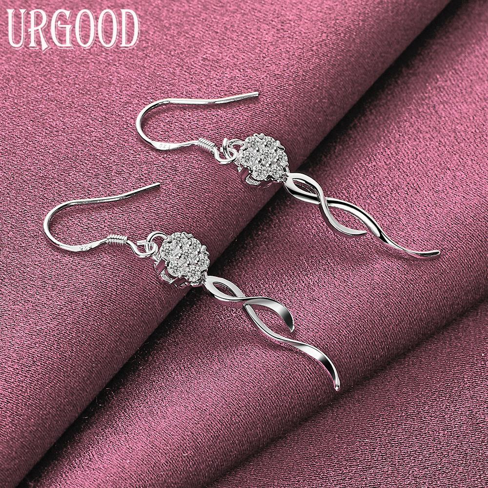 925 Sterling Silver Charm Pendant Earrings Wedding Jewelry