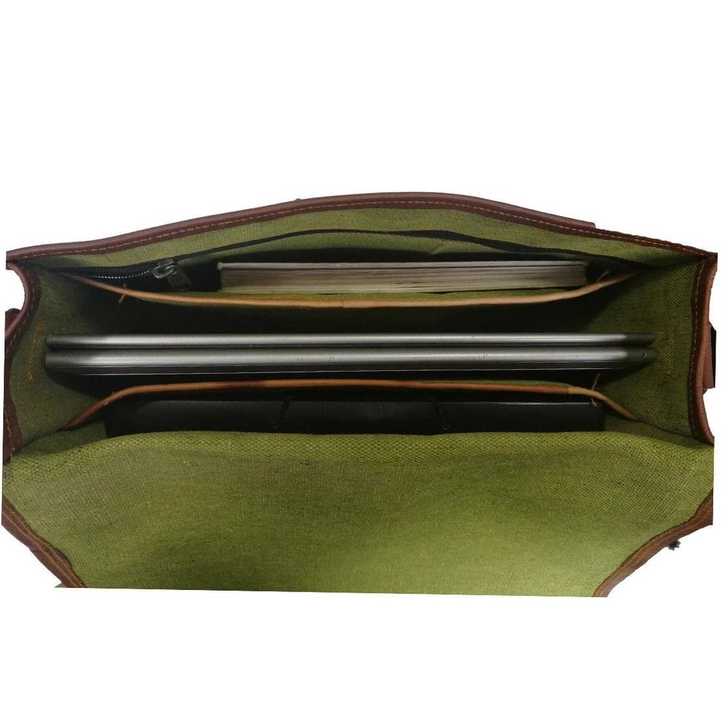 Leather Vintage Messenger Shoulder Men's Satchel Laptop Business Briefcase Bag