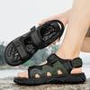 Fashion Fashion Mens Sandals Genuine Leather 2024 Summer Beach Slippers Male Non-Slip Soft Comfortable Outdoor Shoes High Quality Man