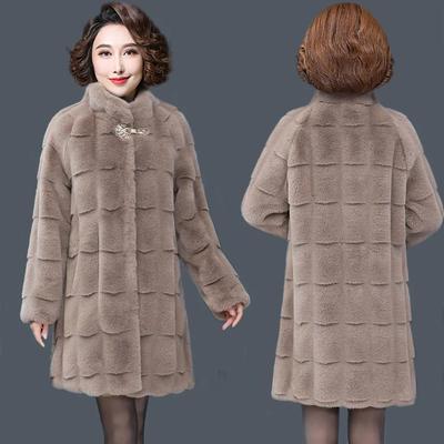 Casaco de inverno de pele feminino, jaqueta de comprimento médio, engrossar, manter aquecido, temperamento solto, casaco de pele