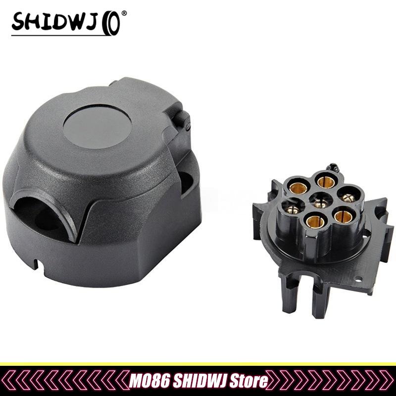 1 Stück Langlebiger Steckdosenadapter Stecker Schutz für Anschlüsse 7-polig 12V Anhängerverkabelung Steckdose Anhängerkupplung Anhänger Konverter für Wohnwagen LKW