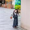 Libala Kids Girls' Autumn Floral Denim Camisole Top & Wide-Leg Pants Set