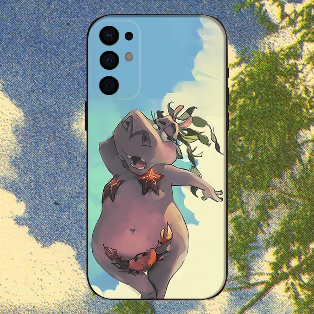Cartoon Animal Hippopotamus  Phone Case For Samsung S25,S24,S21,S22,S23,S30,Ultra,S20,Plus,Fe,Lite,Note,10,9,5G Black Cover