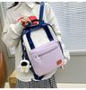 Unisex Primary School Student Backpack Waterproof Handbag With Colorful Patchwork Design