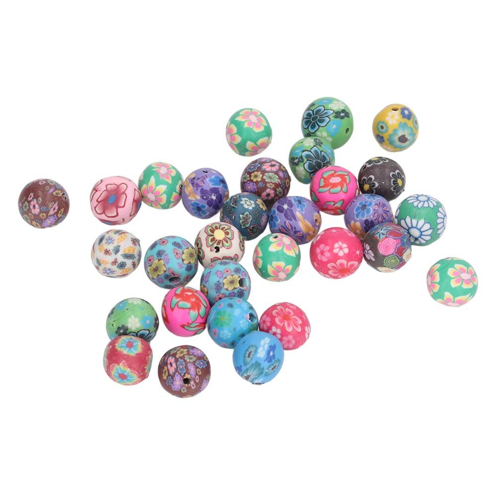 200pcs Handmade Clay Round Beads 0.31 Inch Spacer Beads Polymer Clay Beads For Jewelry Making