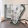 New Daisy Satin Simulation Silk Large Square Scarf Silk Scarf Printing Travel Shawl Scarf Sunscreen Headscarf Ladies Scarf