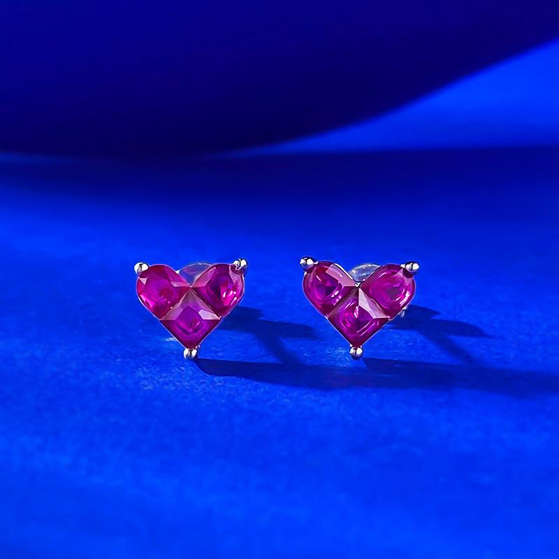 Jewelry Pure Mini Peach Heart Stud Earrings Daily Light Luxury Single Item