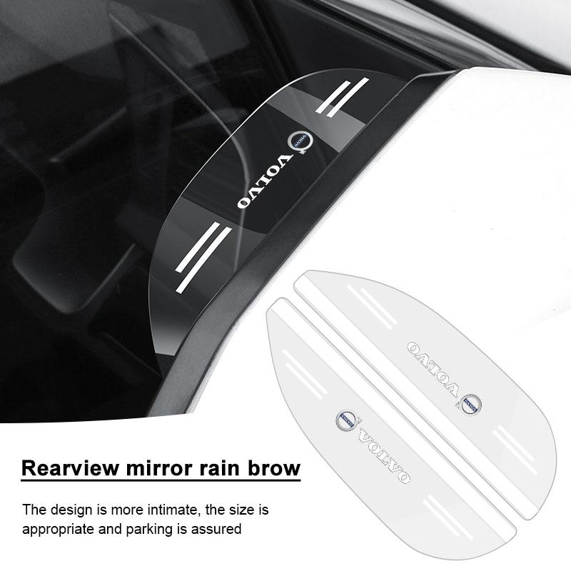 2Pcs Car Rearview Mirror Rain Eyebrow Sun Shade Protector Sticker For Volvo 240 C70 S40 S50 S60 S70 S80 S90 V40 V50 V60 V90 XC40 XC60 XC90 Vnl Truck