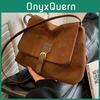 Stylish Vintage Flannel Shoulder Bag For Women High-end Versatile Commuter Bag