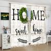2pcs- Sweet Home Polyester Curtains, Stick Bag Curtains 42 * 84, Bedroom, Living Room, Family Room Decoration