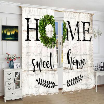 2 pièces - Rideaux Sweet Home en Polyester, rideaux à pochettes 42 * 84, décoration de chambre à coucher, salon, salle familiale
