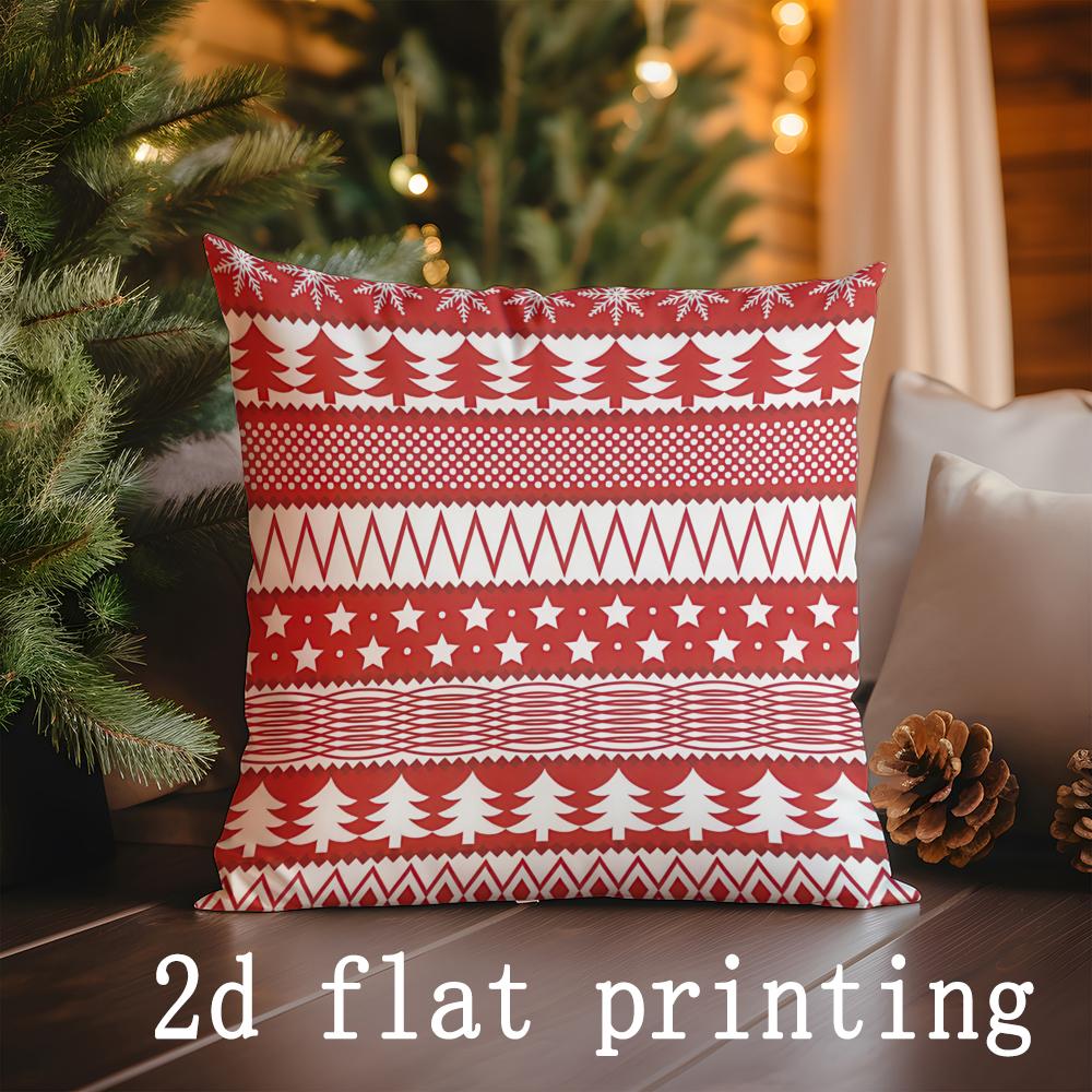 Home Decor Christmas Patterns Printed Pillow Covers Pattern Cushion Cover Suitable for Sofa Bedroom Car Pillow Cover