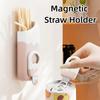 2in1 Wall-mounted Storage Box Wall-mounted Refrigerator Side Straw Container  Kitchen