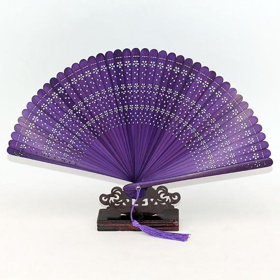 Yousheng Vintage Folding Fan Handmade Bamboo Dance Fan Chinese Style Hollow-out Hand Fan for Dance Performance Summer Daily Outing