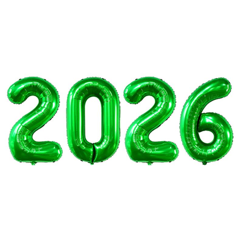 2026 Number Foil Balloons Happy  Year Eve Party Decoration Photo Booth Props Supplies Christmas Home Decor Navidad 2026
