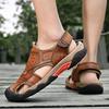 Summer Men's Sandals Breathable Genuine Leather Outdoor Sandals Casual Beach Sandals