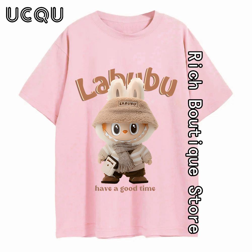 

Мультяшные футболки Lububu летней моды из хлопка Харадзюку Y2K повседневный уличный наряд S