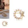 Stylish And Elegant Silver And Gold Butterfly Brooch With Rhinestones And Pearls For Women