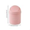Mini Desktop Trash Can, Hinged Lid, Small Wastebasket, Home Office Snow White