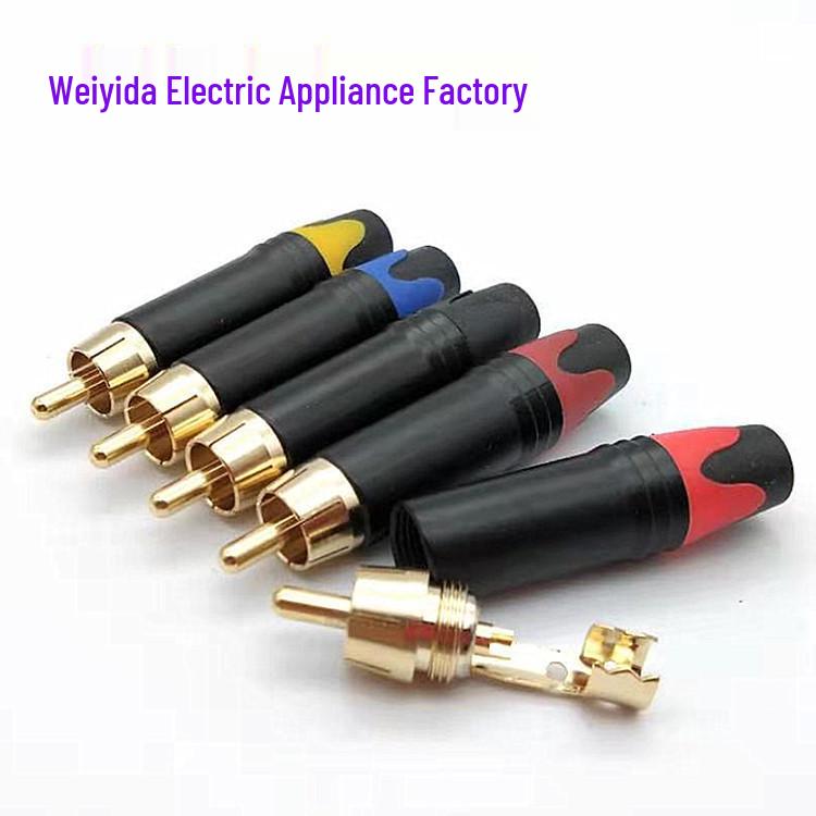 Gold-Plated RCA Audio Cable with Colored Connectors