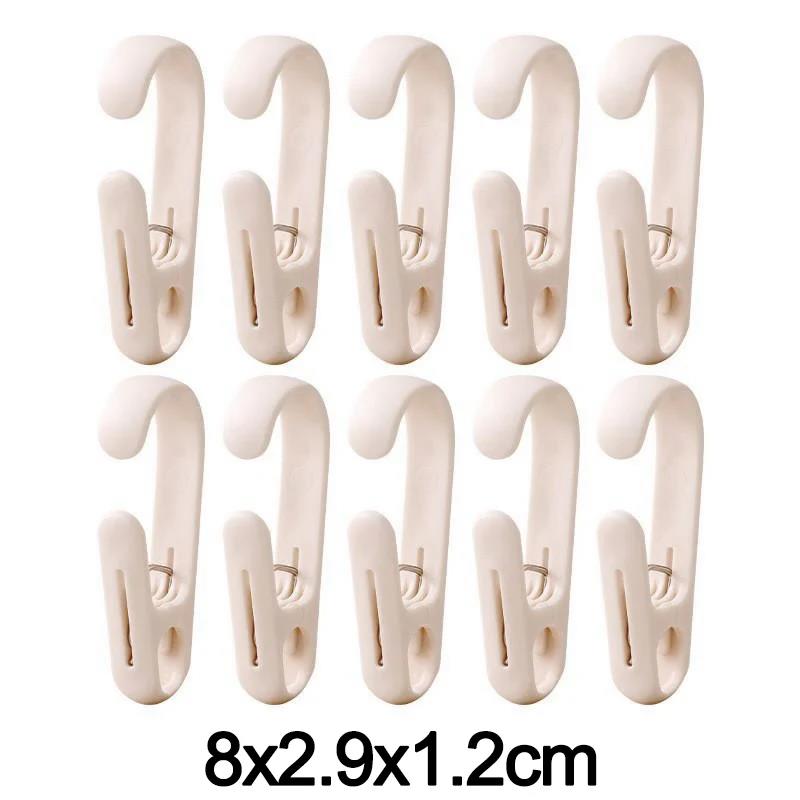 

10 шт. Многоцелевой зажим-крючок для одежды, пластиковая вешалка для одежды, зажимы для пляжных полотенец, зажимы для одежды, прищепки для носков светло-розовый
