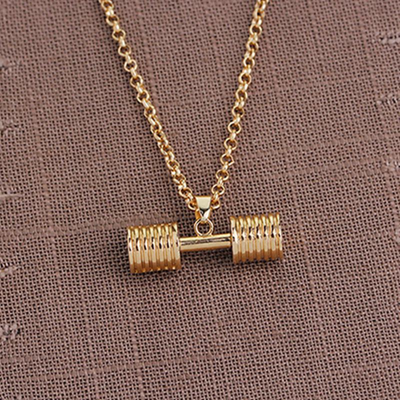 Dumbbell Necklace Fashion Barbell Couple Pendant Necklace
